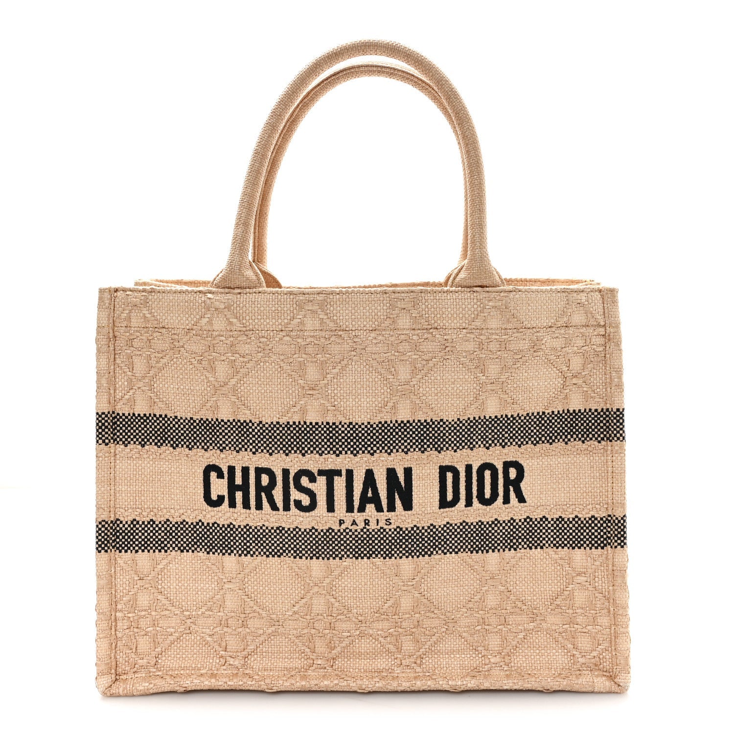 Raffia Cannage Medium Book Tote Natural