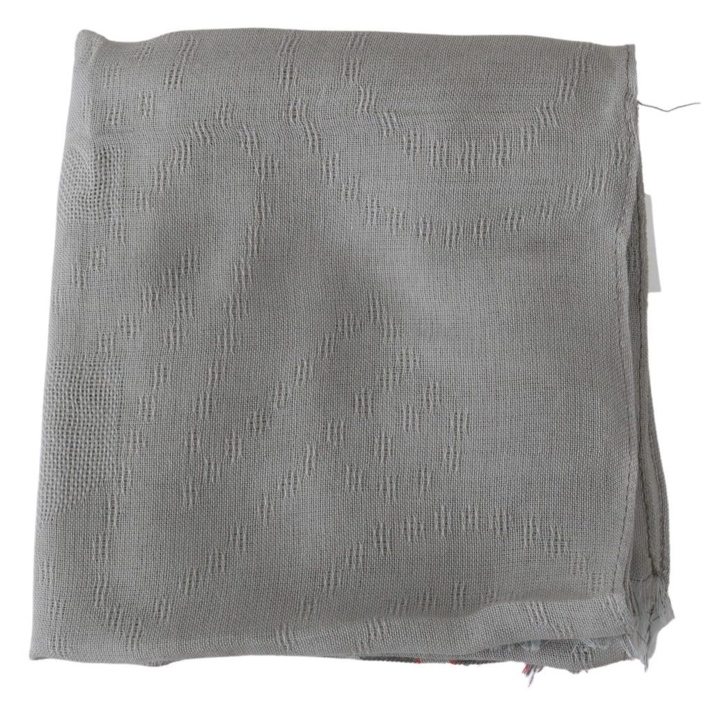 Costume National Gray Fringe Neck Wrap Cotton Men's Scarf