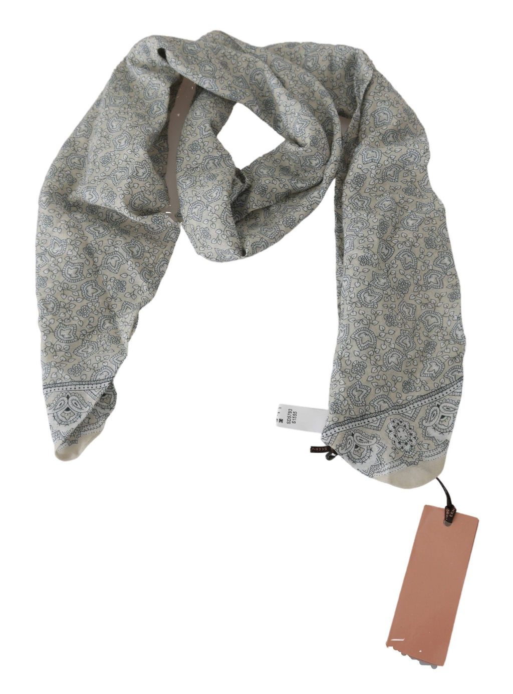 Ermanno Scervino Cotton Beige Blue Fantasy Print Women's Scarf