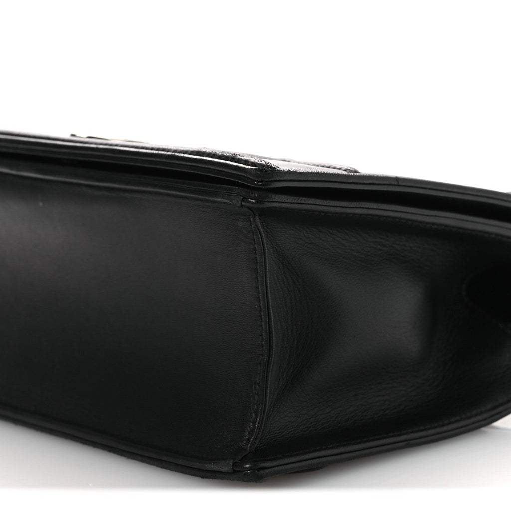 Lambskin Medium Diorama Flap Bag Black