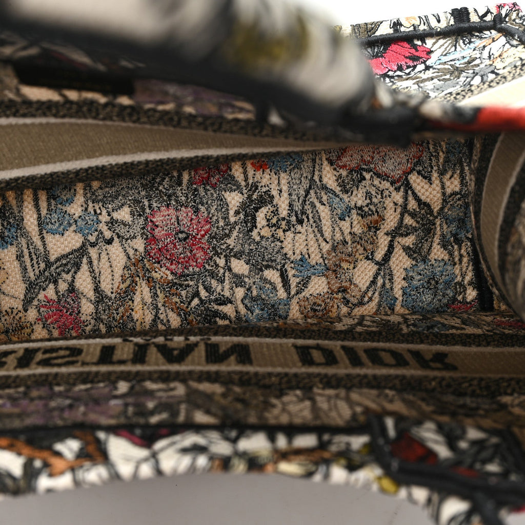 Canvas Embroidered Medium Mille Fleurs Book Tote Multicolor