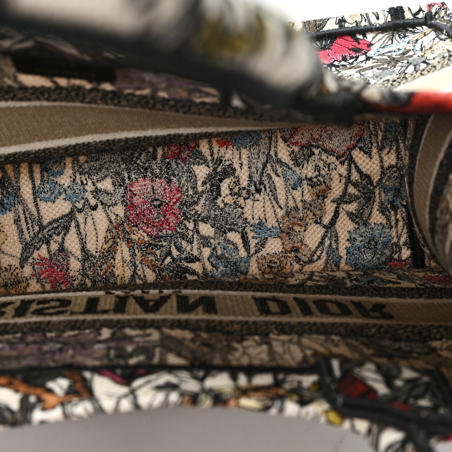 Canvas Embroidered Medium Mille Fleurs Book Tote Multicolor