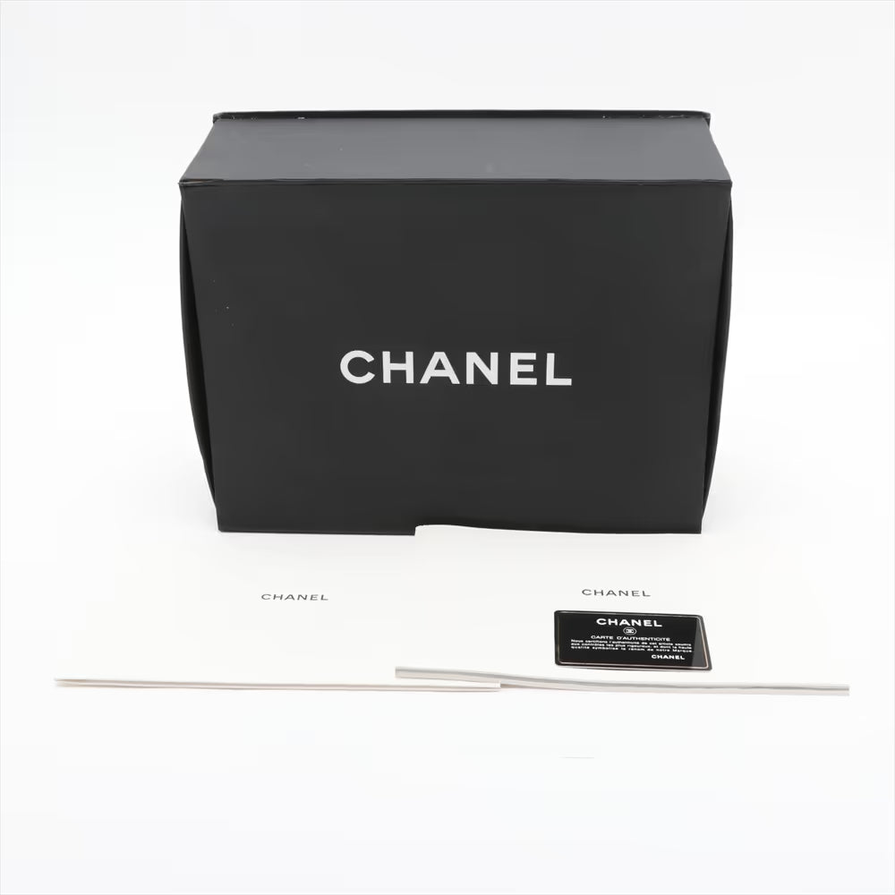 Chanel CC Logo Matelasse 25 Caviar Skin Double Flap Double Chain Bag Black