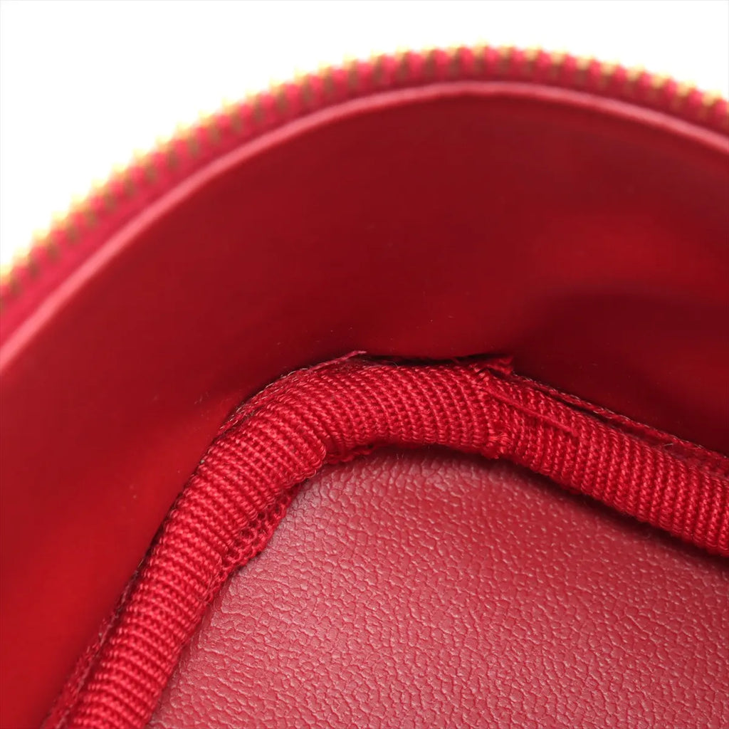 Chanel CC Logo Caviar Skin Vanity Bag Red