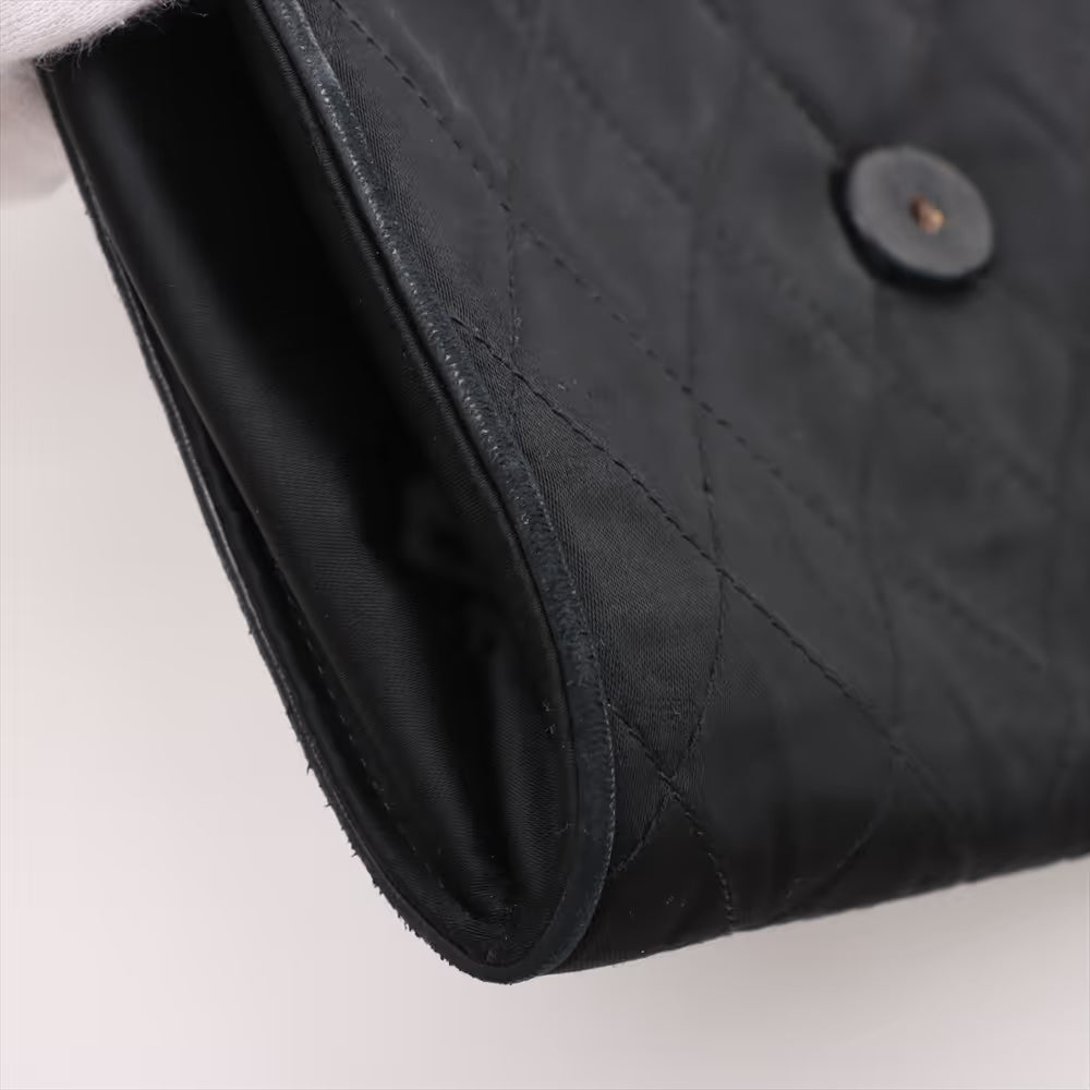 Chanel Matelasse Nylon Rhinestone Shoulder Bag Black