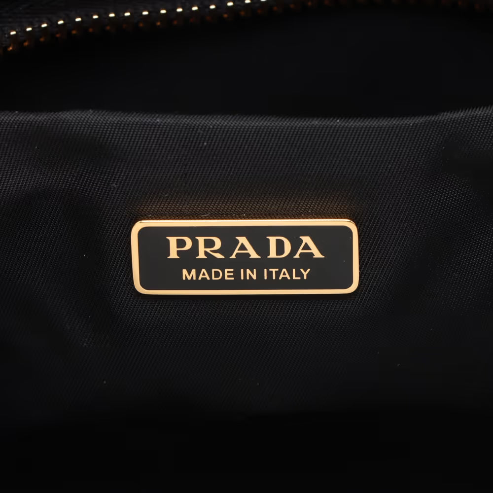 Prada Tessuto Explorer Medium Nylon Leather Two-Way Shoulder Bag Black