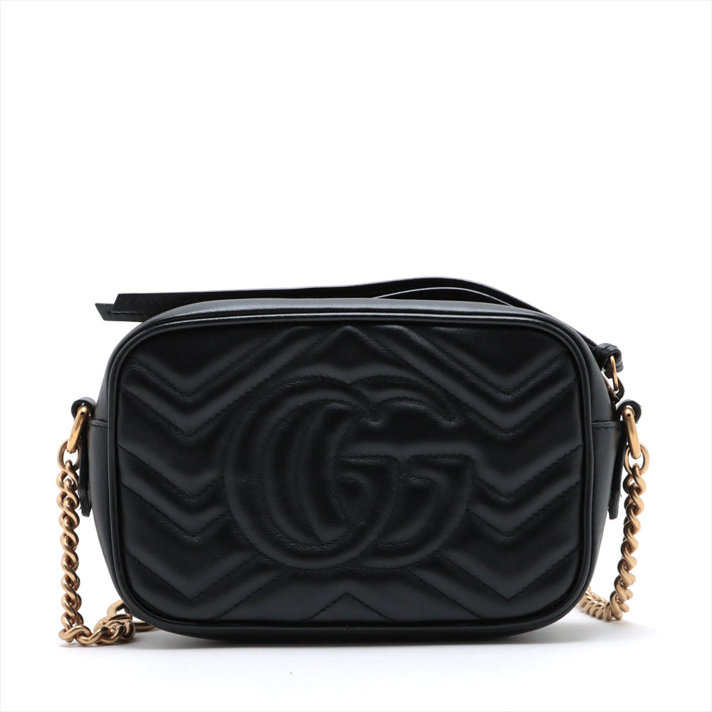 Gucci Black Leather GG Marmont Matelasse Mini Bag [Clearance Sale]