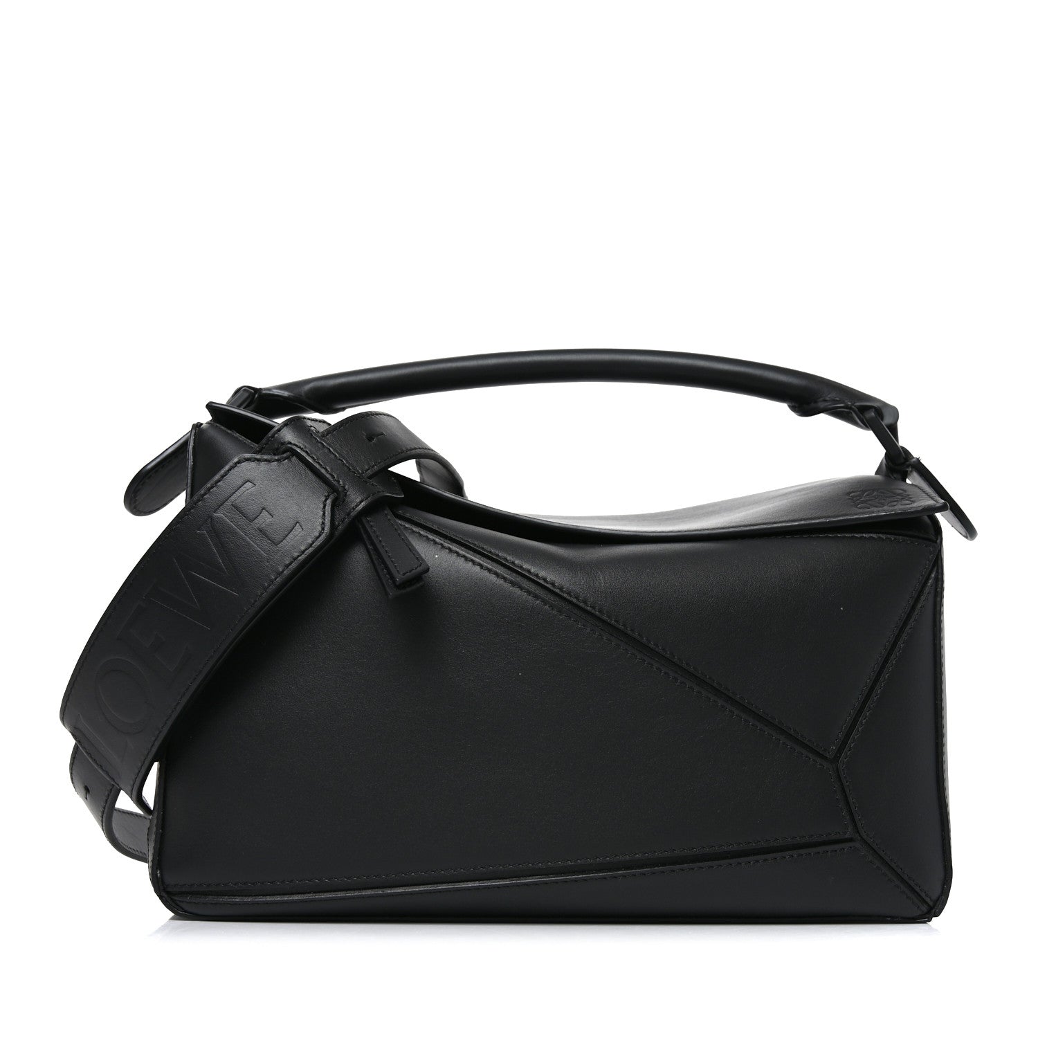 Calfskin Medium Puzzle Bag Black