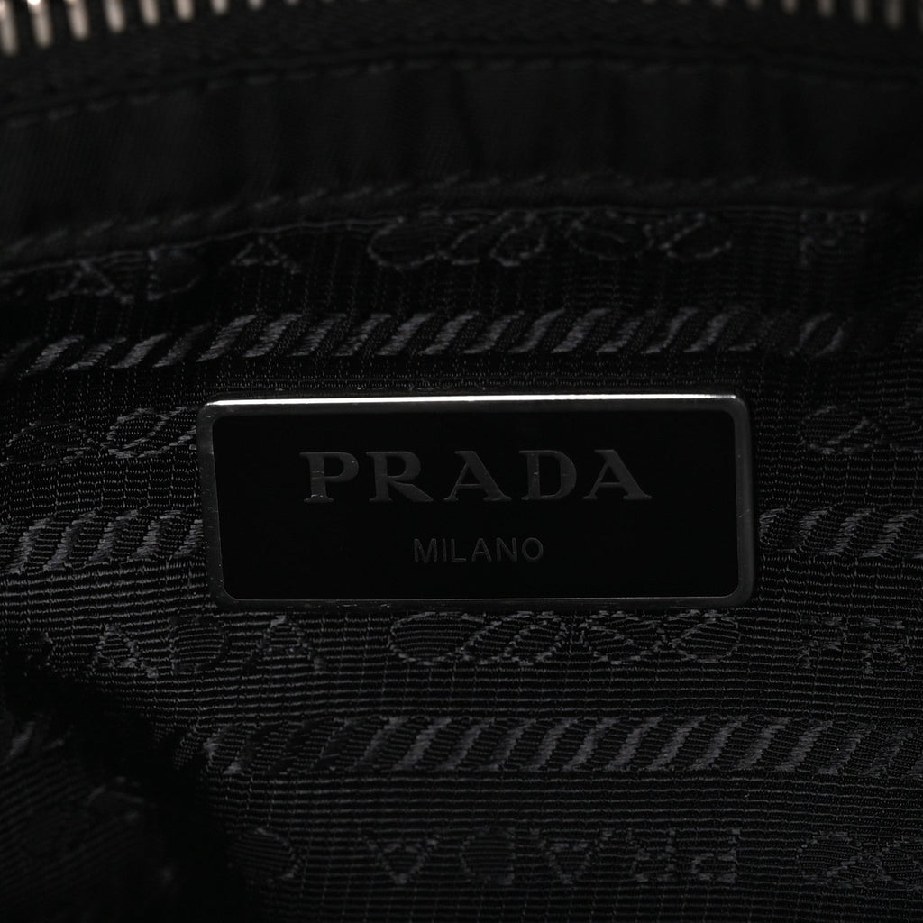 Re-Nylon Quilted Padded Flap Shoulder Bag Black