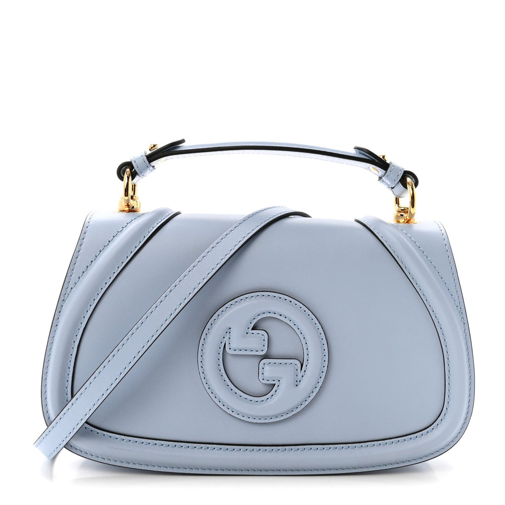 Roxy Calfskin Medium Blondie Top Handle Bag Cloudy Blue