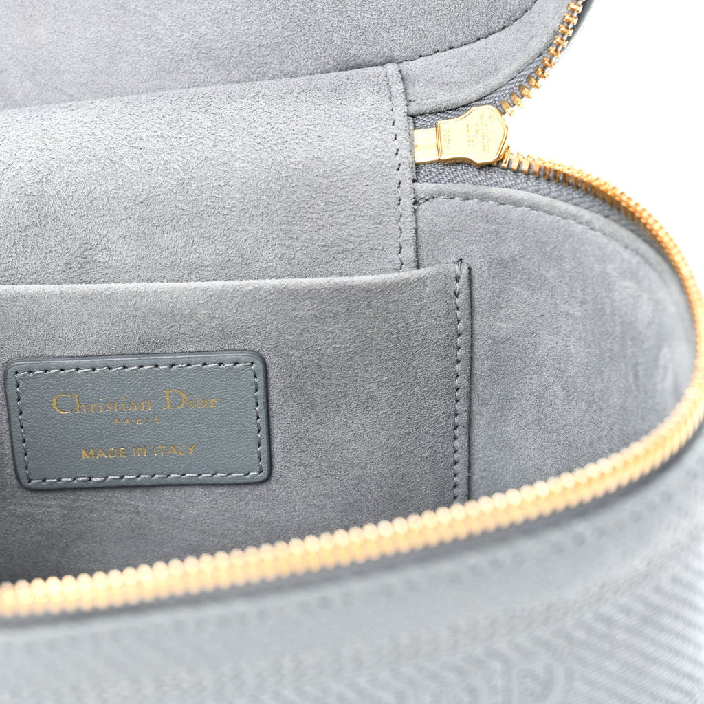 Lambskin Cannage Small Diortravel Vanity Case Cloud Blue
