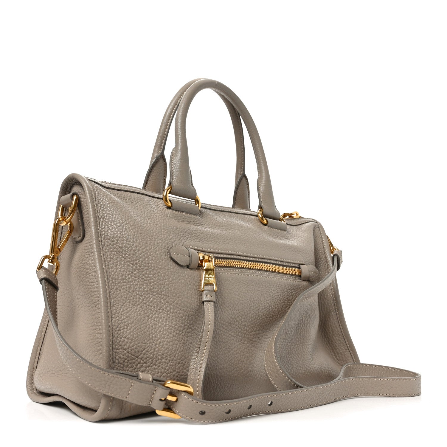 Vitello Daino Shopping Satchel Pomice