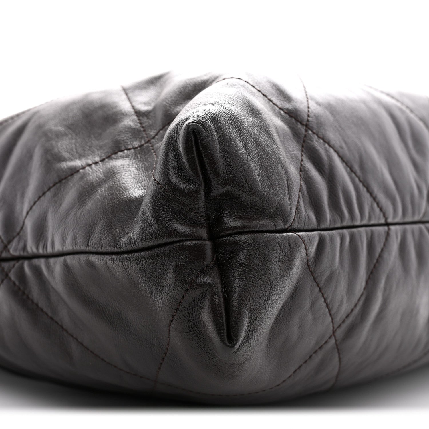 Shiny Calfskin Quilted Small Chanel 22 Dark Brown