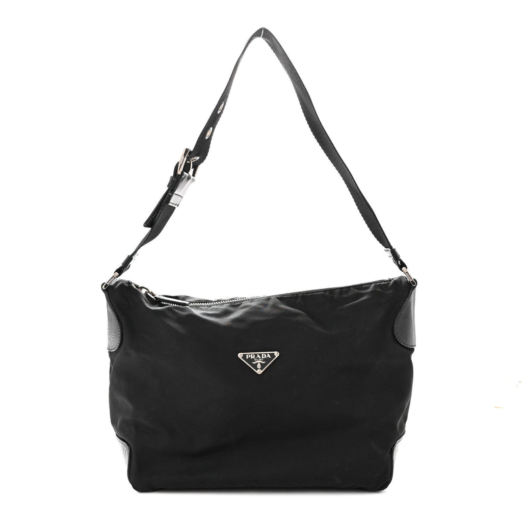 Nylon Shoulder Bag  Black