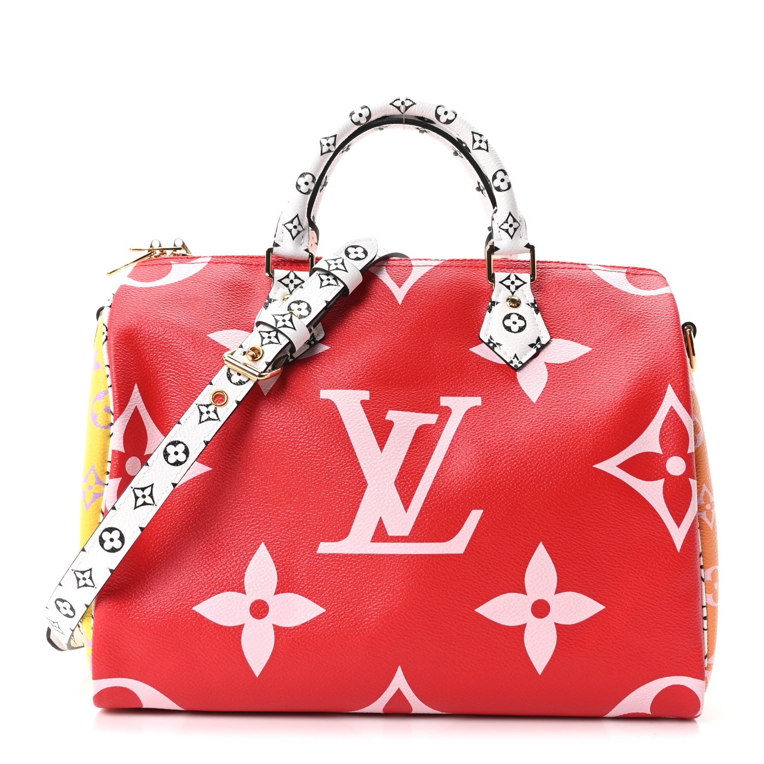 Monogram Giant Speedy Bandouliere 30 Rouge