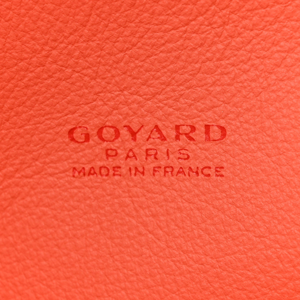 Goyardine Embroidered Seahorse Reversible Anjou PM Coral