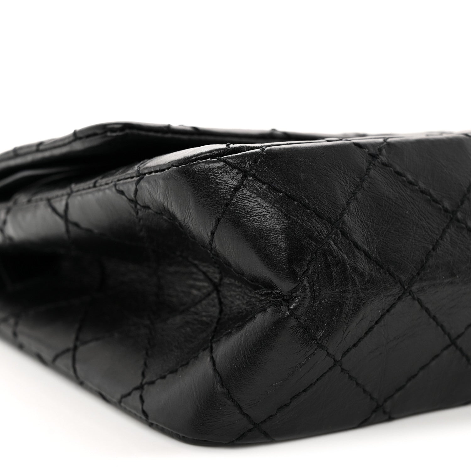 Aged Calfskin Quilted 2.55 Reissue 225 Flap So Black