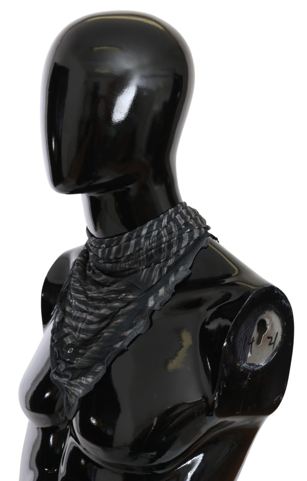 Costume National Black Gray Viscose Foulard Branded Women's Scarf