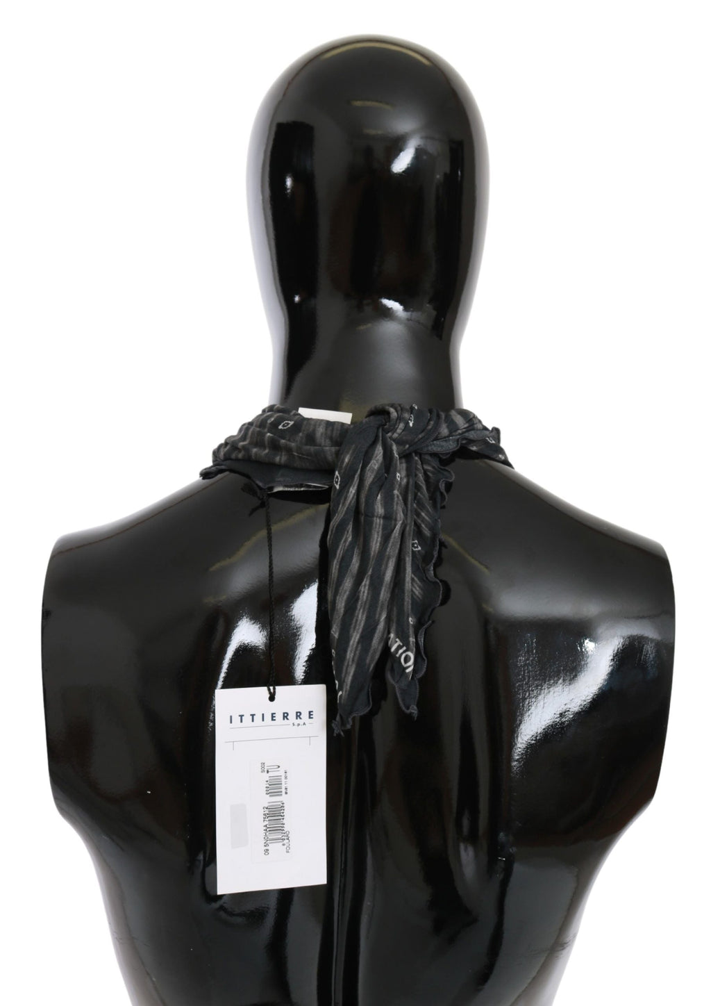 Costume National Black Gray Viscose Foulard Branded Women's Scarf