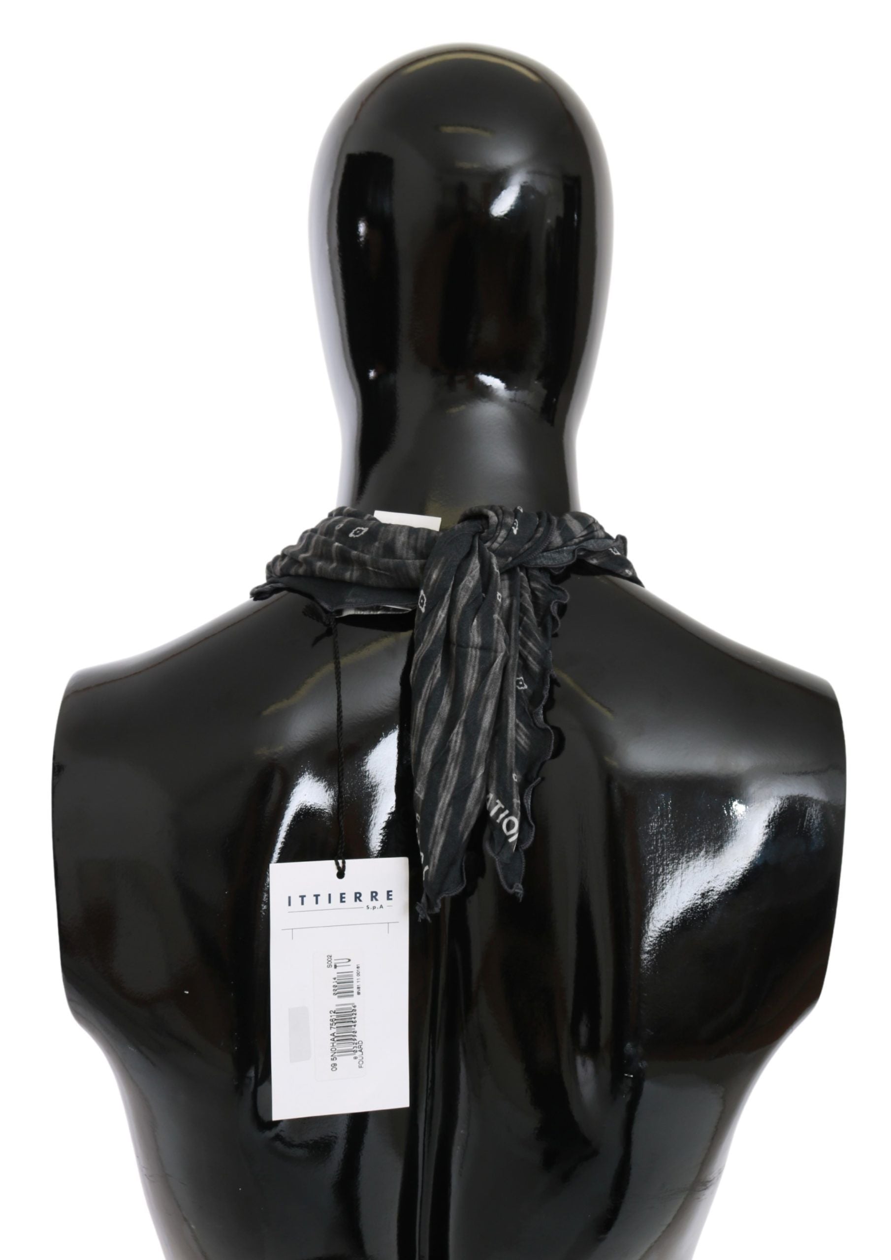 Costume National Black Gray Viscose Foulard Branded Women's Scarf