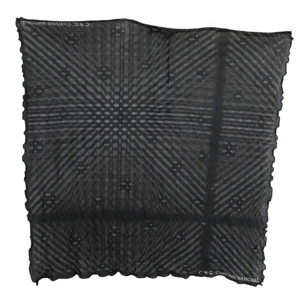 Costume National Black Gray Viscose Foulard Branded Women's Scarf