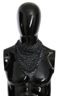 Costume National Black Gray Viscose Foulard Branded Women's Scarf
