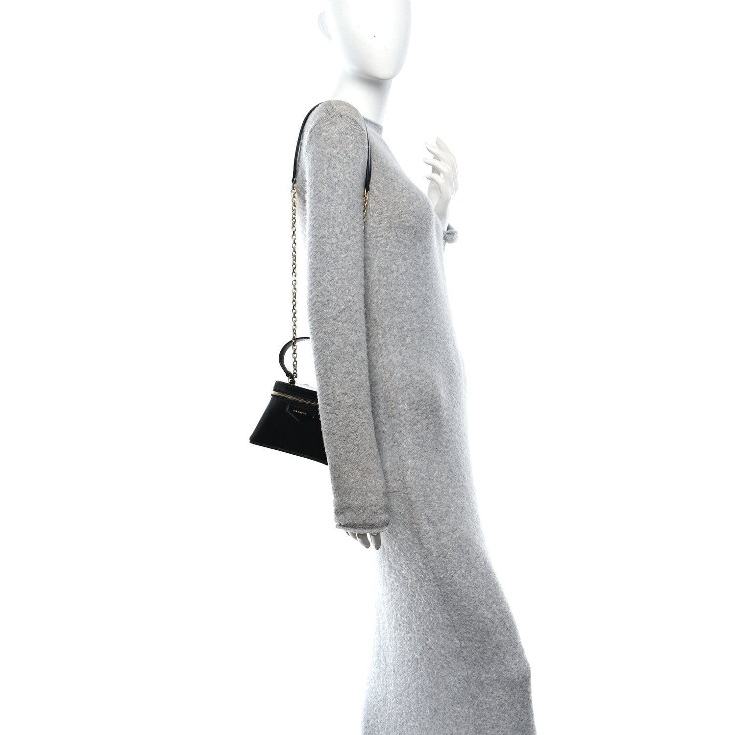 Box Calfskin Antigona Mini Vanity Bag With Chain Black