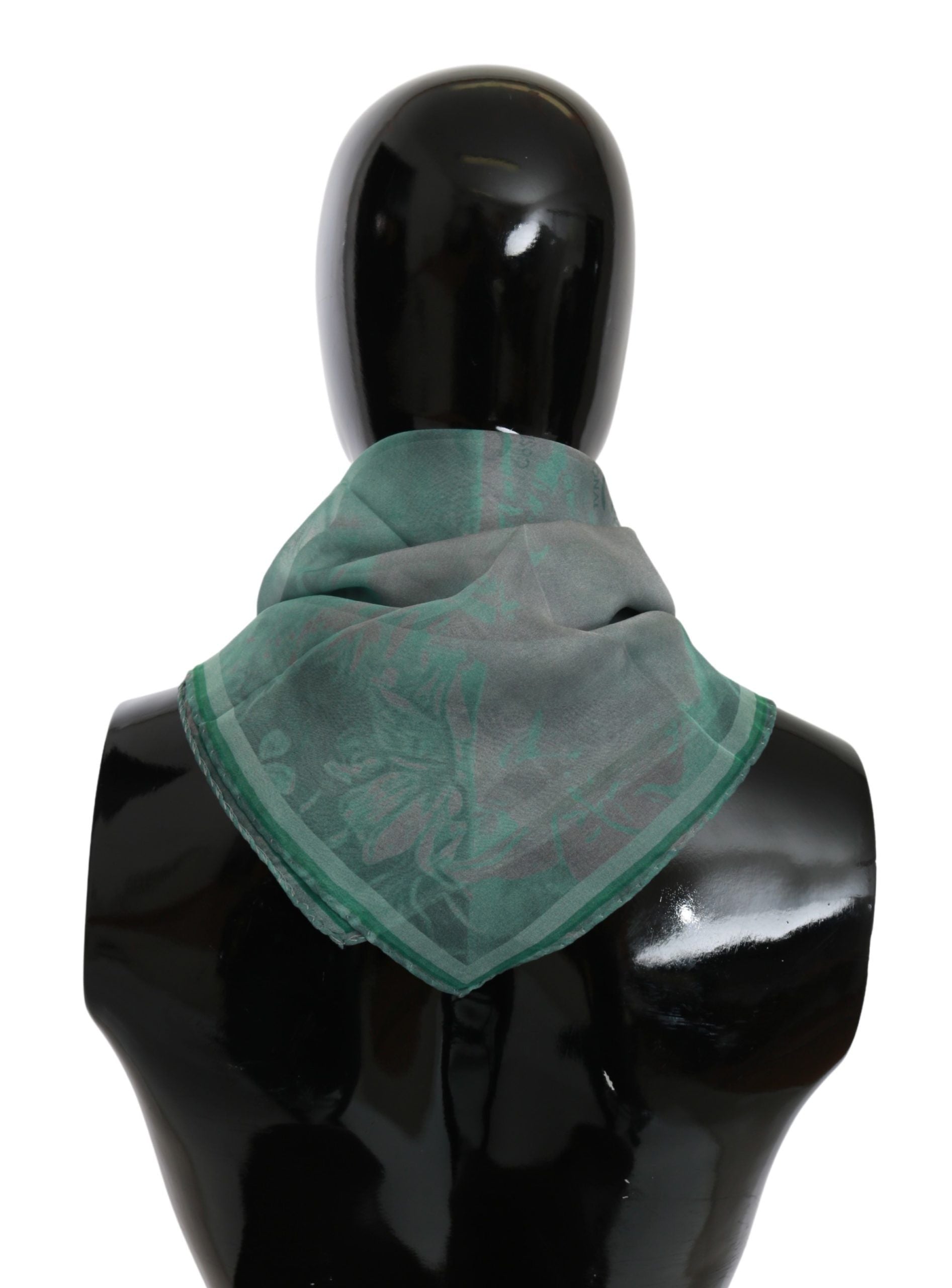Costume National Green Silk Shawl Foulard Wrap Women's Scarf