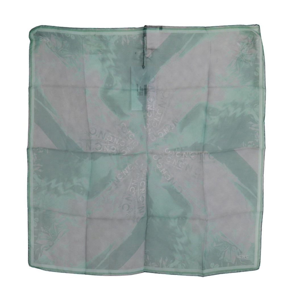 Costume National Green Silk Shawl Foulard Wrap Women's Scarf