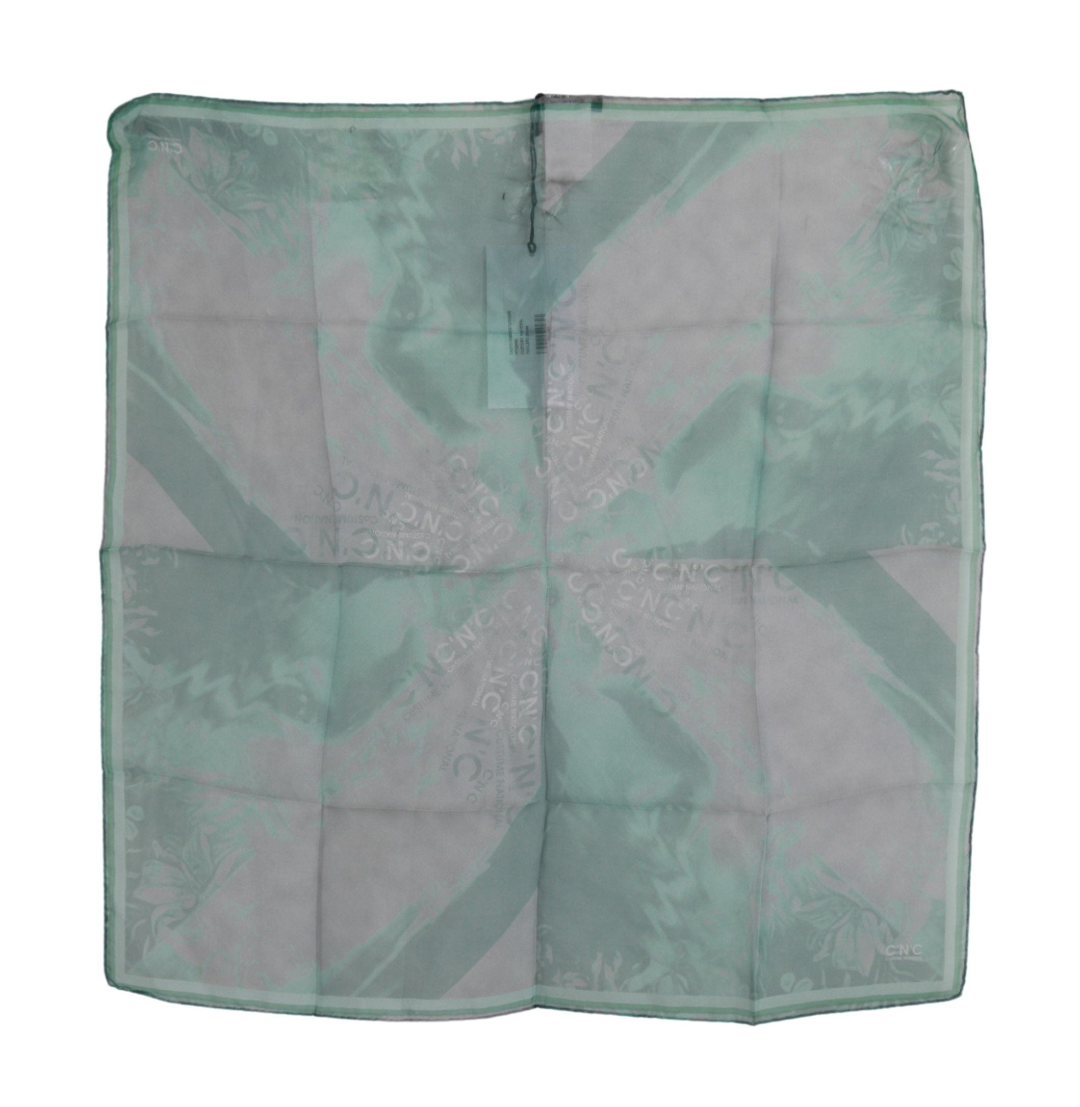 Costume National Green Silk Shawl Foulard Wrap Women's Scarf