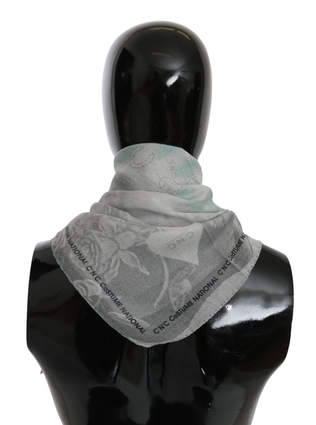Costume National Gray Silk Shawl Foulard Wrap Women's Scarf