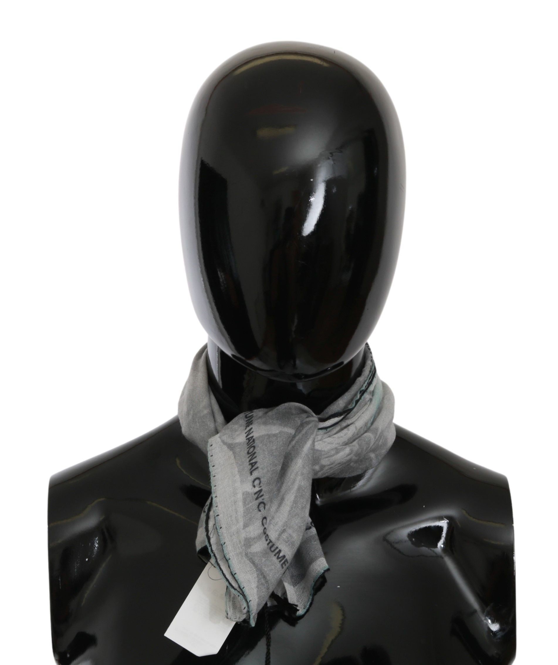 Costume National Gray Silk Shawl Foulard Wrap Women's Scarf