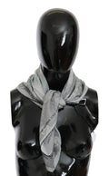 Costume National Gray Silk Shawl Foulard Wrap Women's Scarf