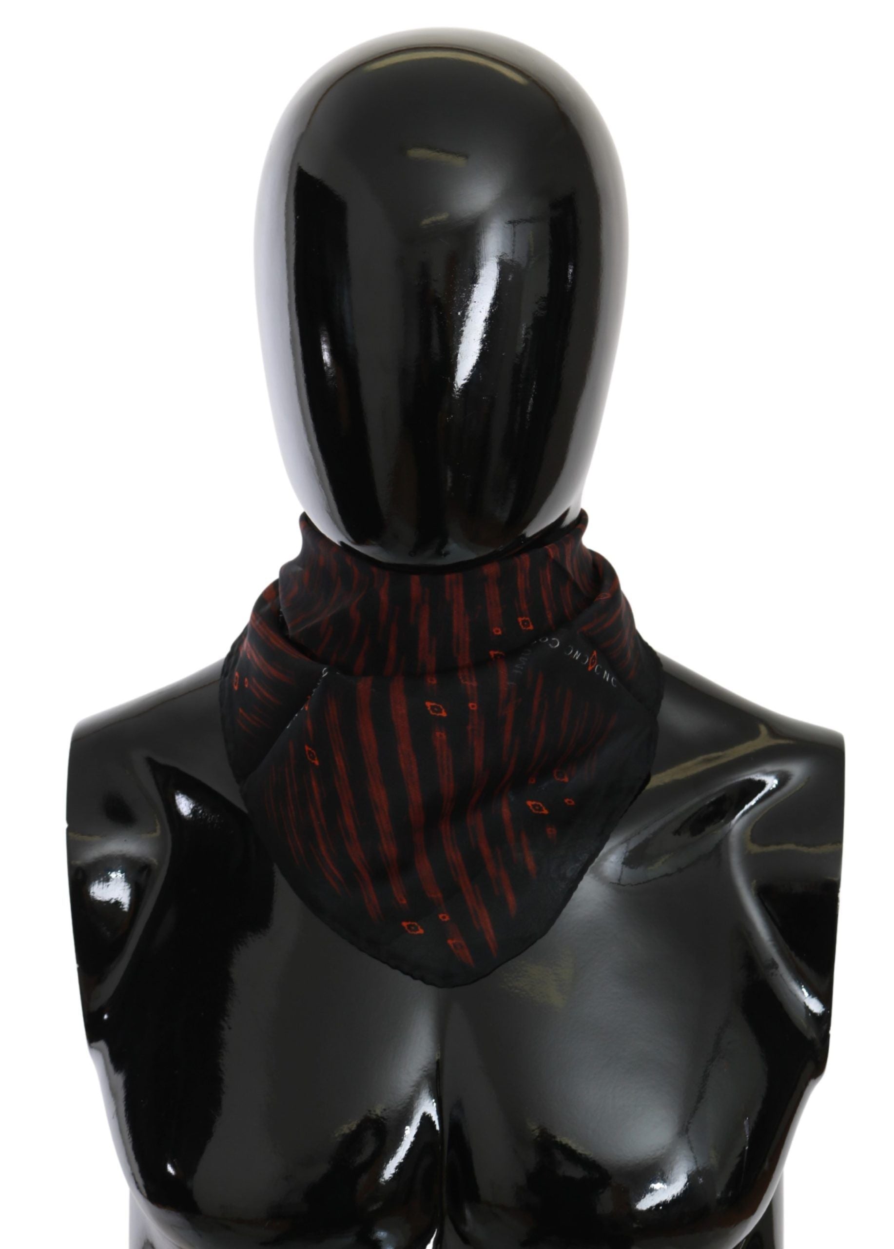Costume National Black Orange 100% Silk Branded Women's Scarf