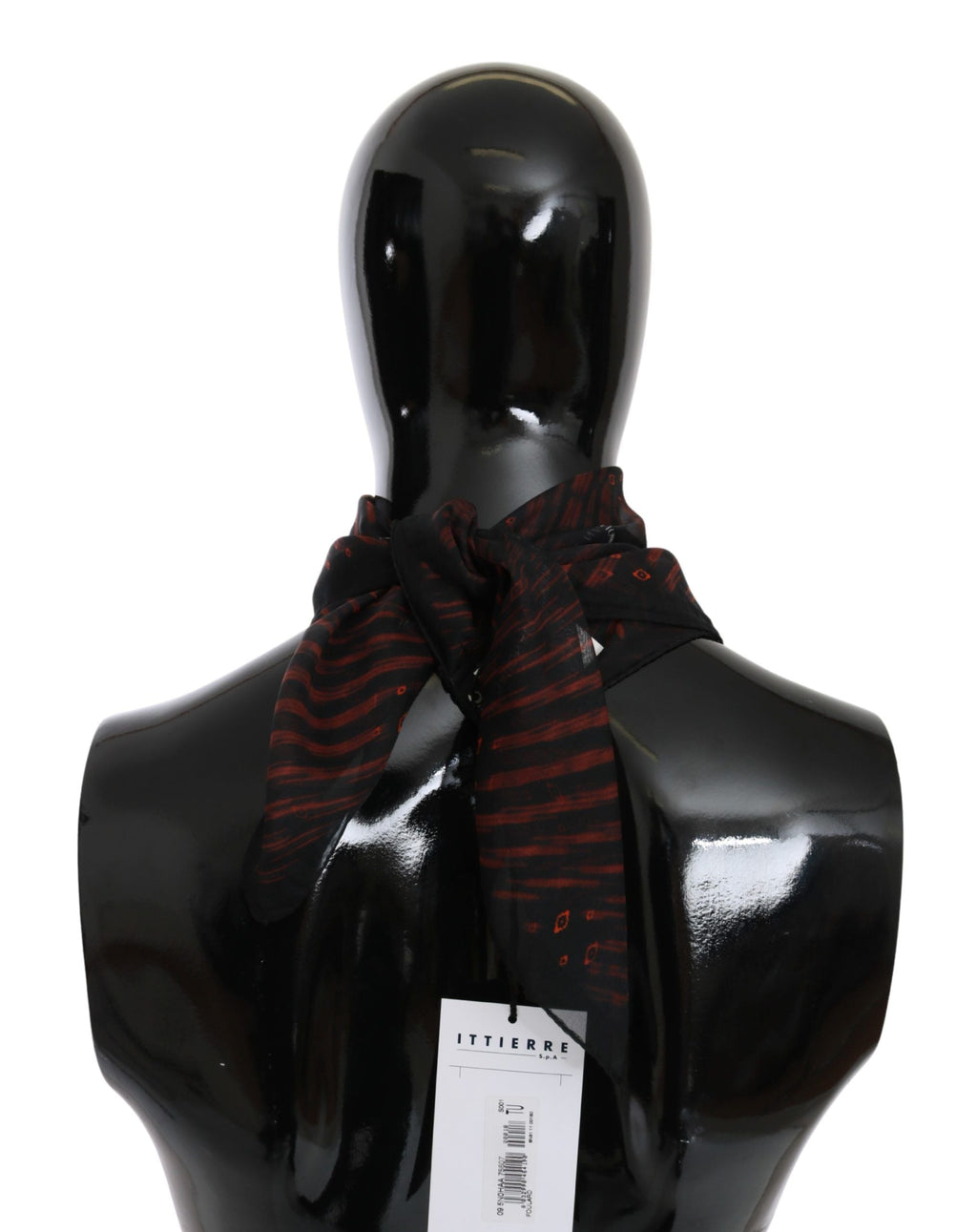 Costume National Black Orange 100% Silk Branded Women's Scarf