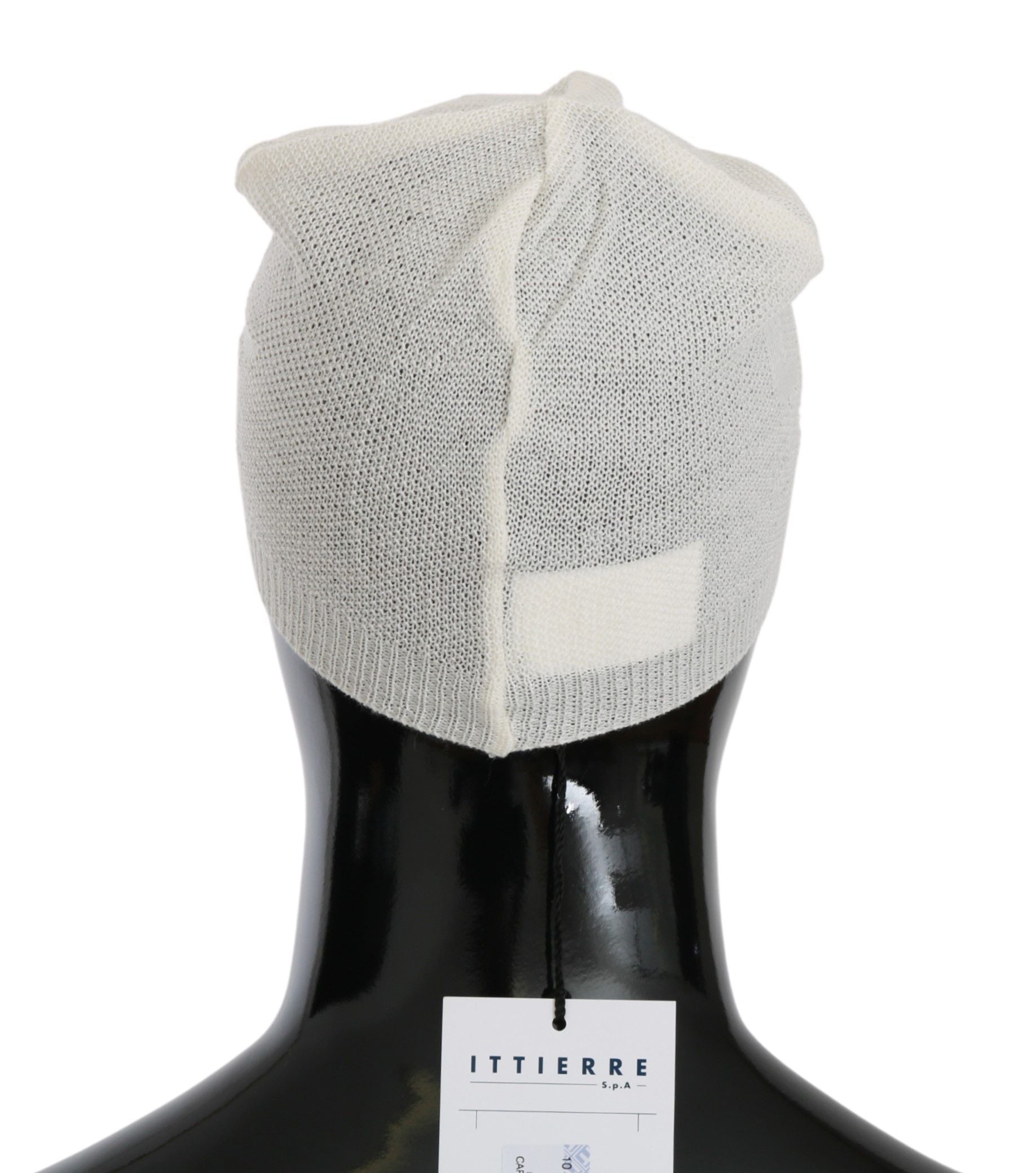 Costume National Beanie White Wool Blend Branded Men's Hat