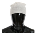 Costume National Beanie White Wool Blend Branded Men's Hat