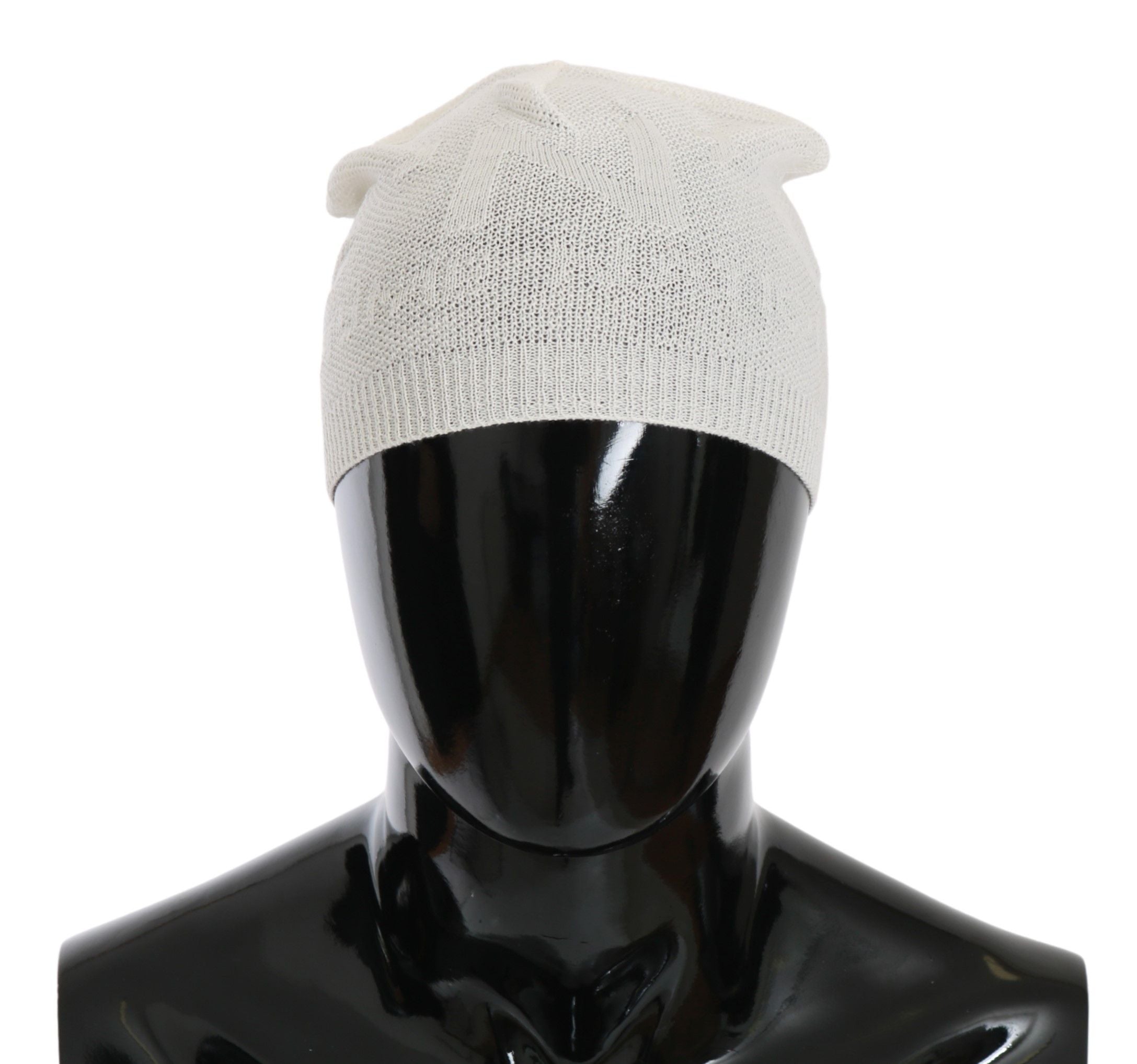 Costume National Beanie White Wool Blend Branded Men's Hat