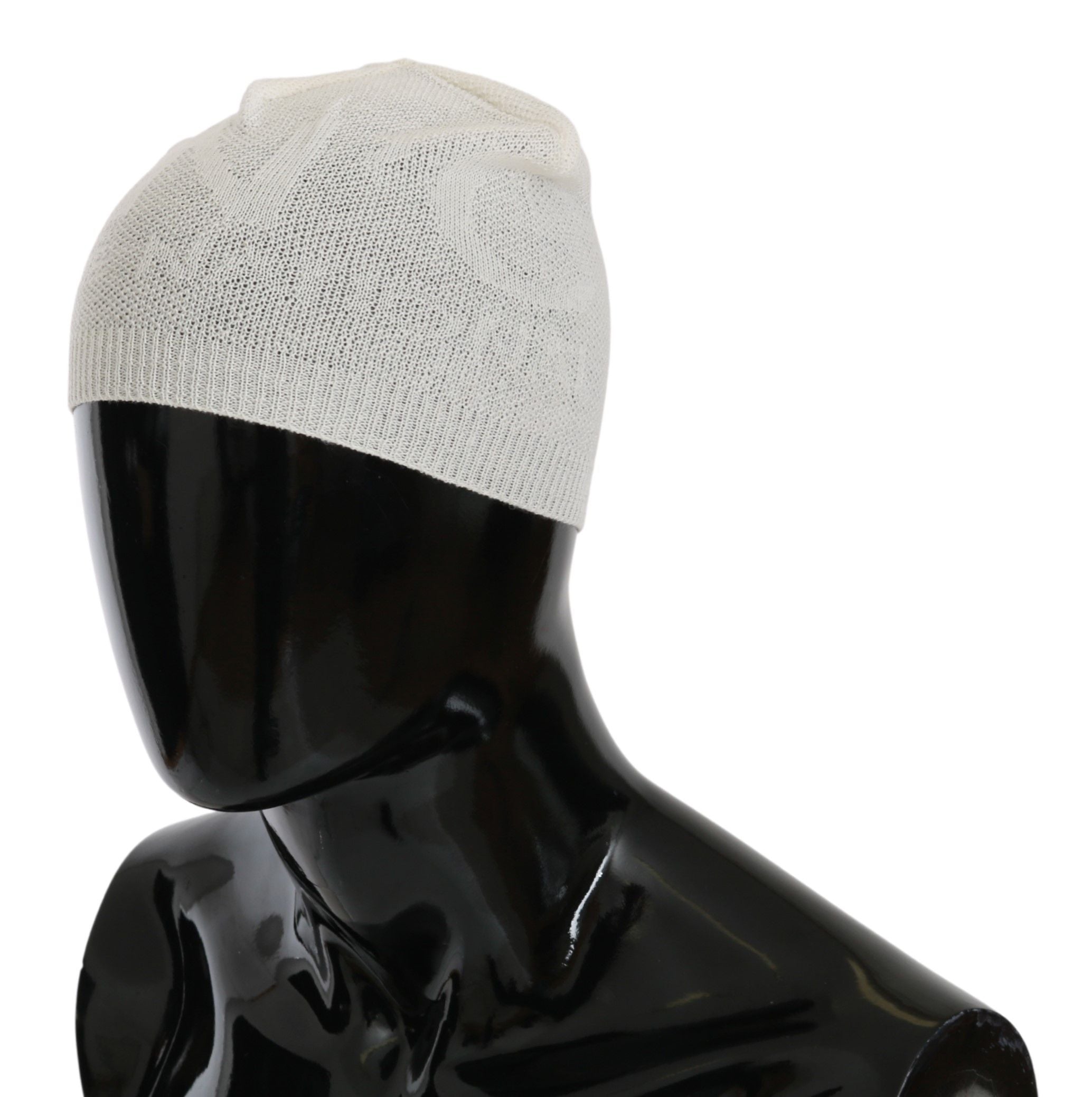 Costume National Beanie White Wool Blend Branded Men's Hat