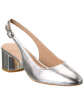 Stuart Weitzman Bridgt 50 Leather Slingback Pump Silver