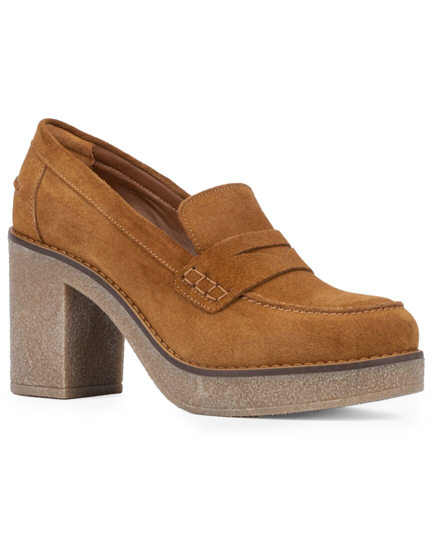 Aquatalia Caprie Weatherproof Suede Pump Brown Multi