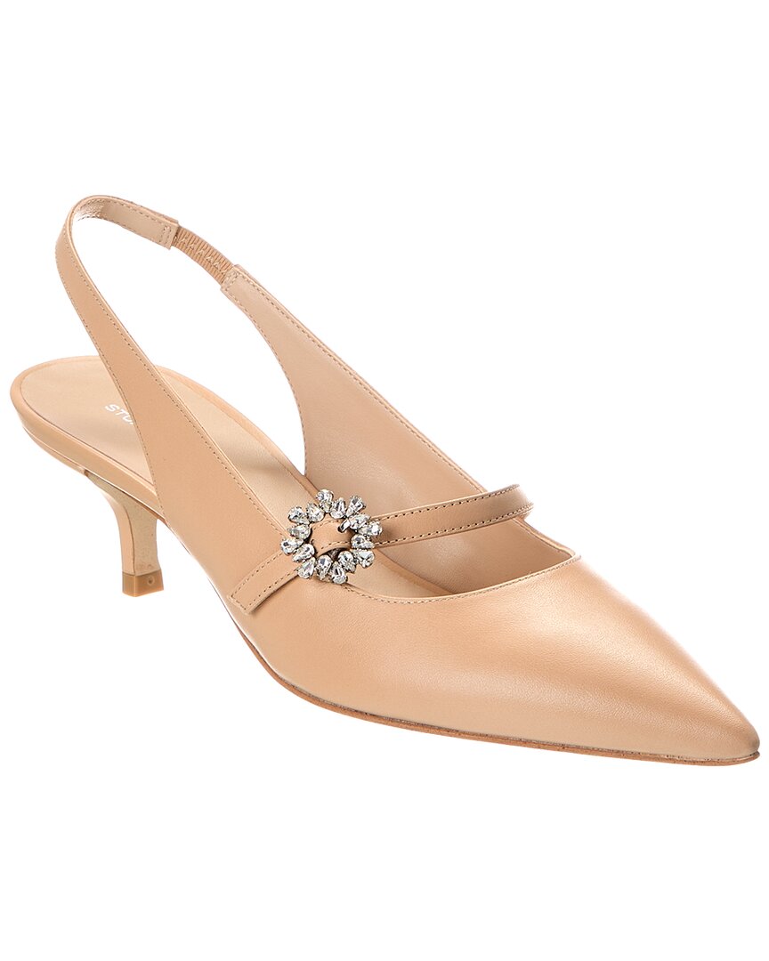 Stuart Weitzman Aura Mary Jane Leather Slingback Pump