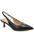 Tiffany & Fred Paris Leather Slingback Kitten Heel Pump Black