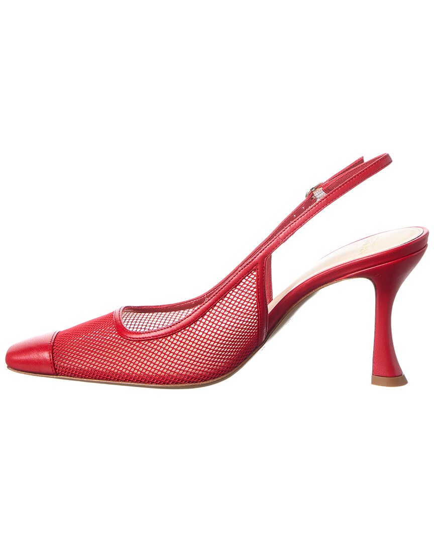 Alexandre Birman Olivia 85 Mesh & Leather Slingback Pump