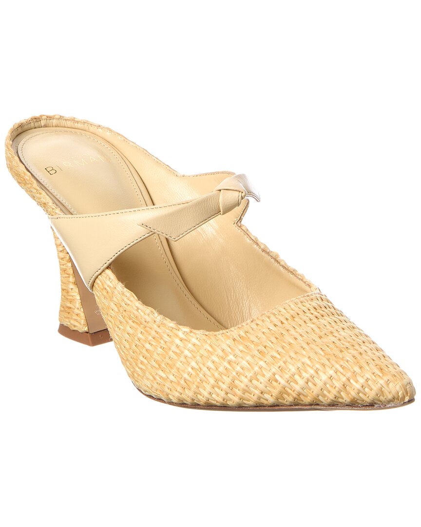 Alexandre Birman Maeve 85 Raffia & Leather Pump