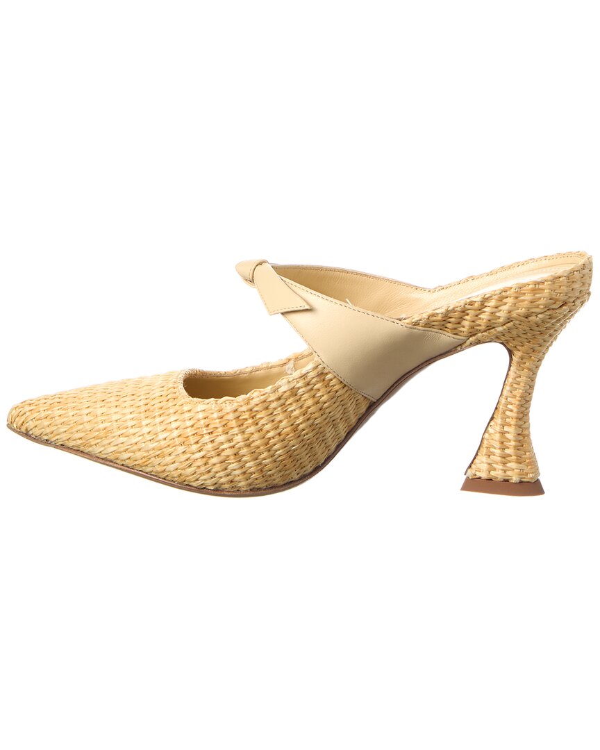Alexandre Birman Maeve 85 Raffia & Leather Pump