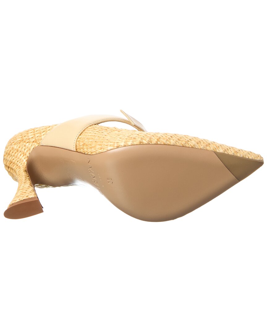 Alexandre Birman Maeve 85 Raffia & Leather Pump