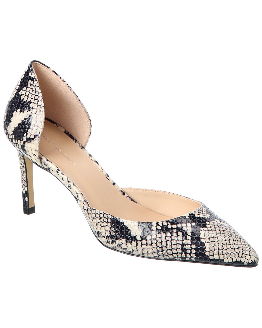 Stuart Weitzman Mara 75 D'orsay Snake-Embossed Leather Pump
