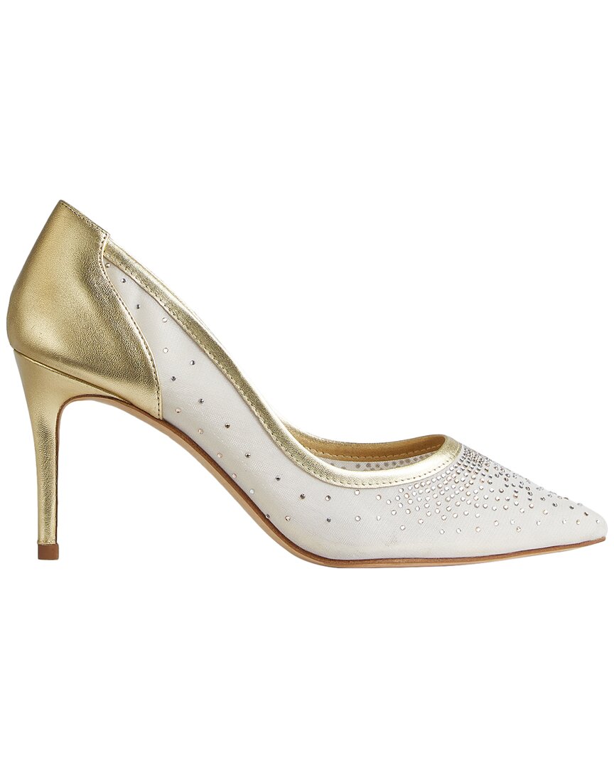 Lk Bennett Liberty Leather-Trim Pump Beige