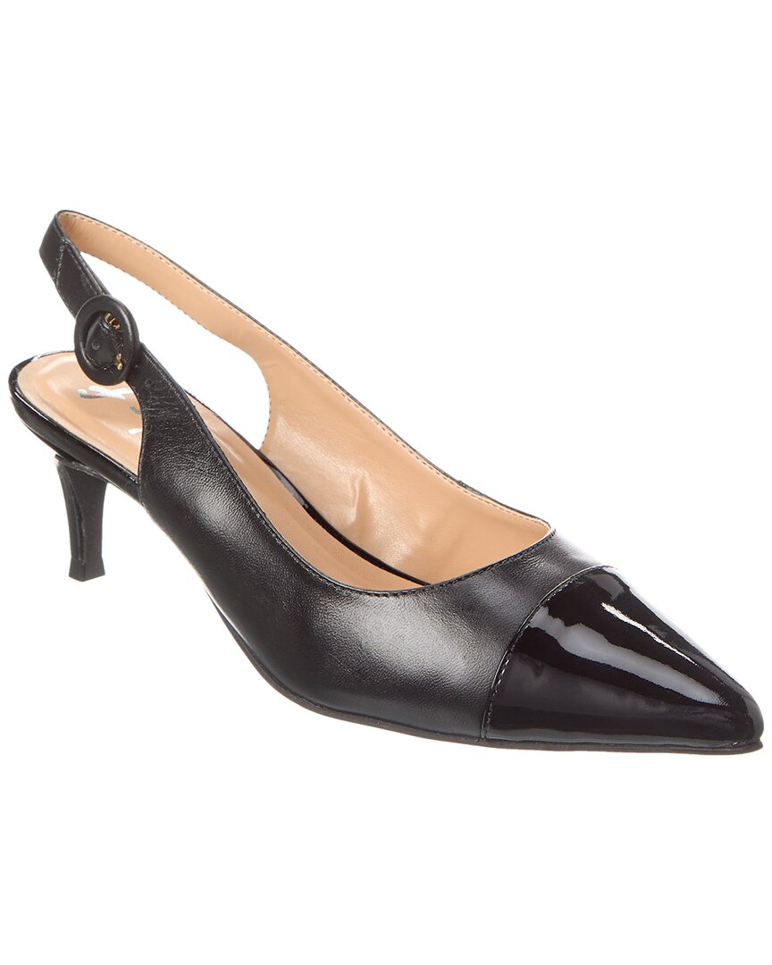 French Sole Skylar Leather Slingback Pump Black